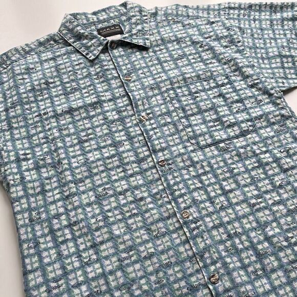 Vintage Maxx Textured Print Camp Shirt Mens M - Picture 2 of 10